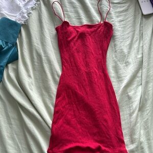 Red mini dress